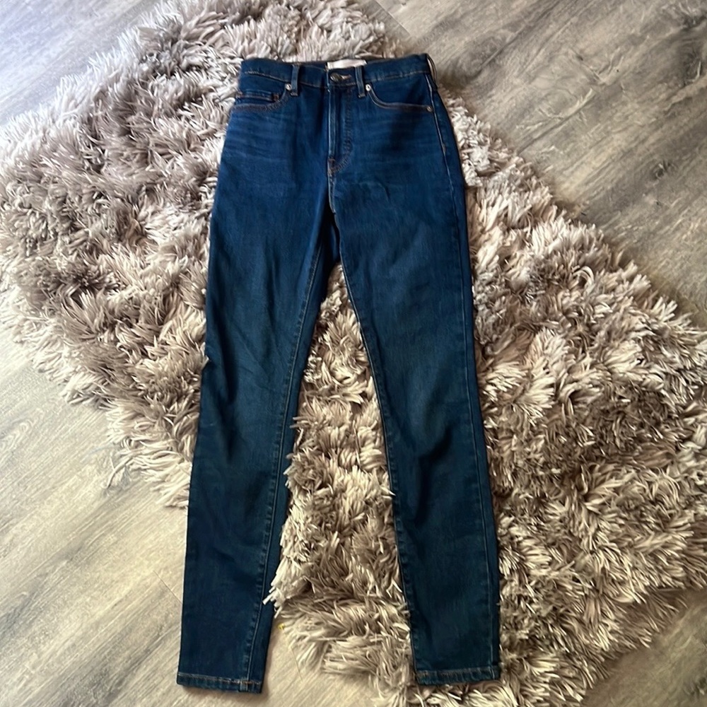 Everlane High Rise Skinny Jeans Stretch SIZE24 Medium Dark Wash